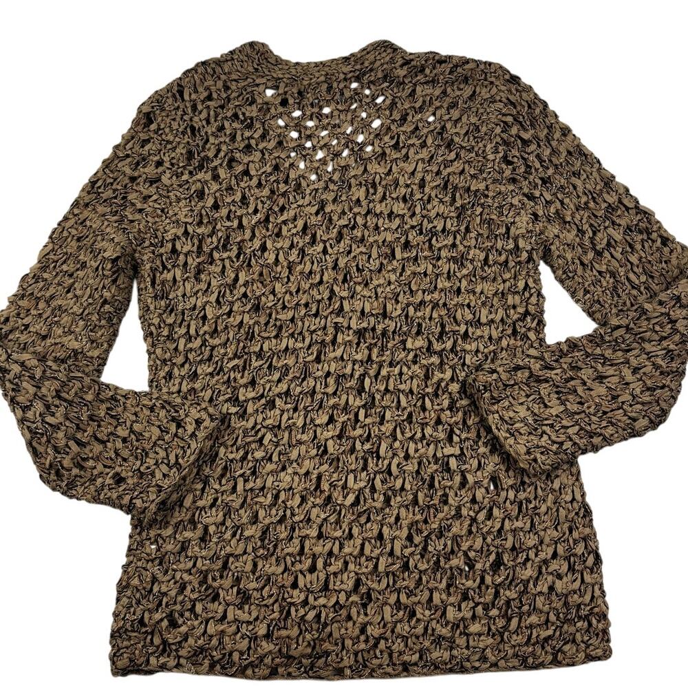 Sigrid Olsen Silk Blend Hand Knit Boho Artsy Textured Cardigan Women's Size XS - Picture 2 of 8